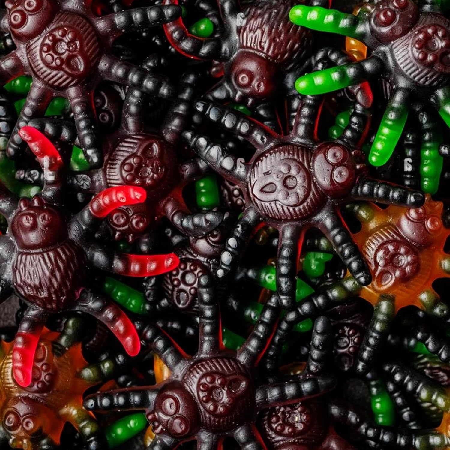 Trolli Tarantula Lot de 2 araignées en caoutchouc de 150 g chacune, avec autocollants fantômes, sans lactose et sans gluten, bonbons aux fruits Tarantula dans différentes saveurs, convient pour les