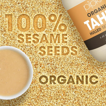 Tahini 100% biologique Pipkin 908g - Graines de sésame éthiopien grillées et pressées - Entièrement naturel, kascher, végétarien, et sans OGM