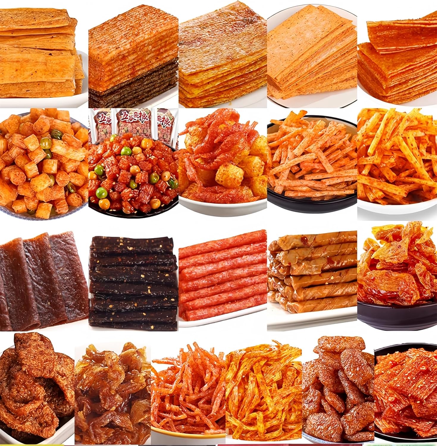 MKSDDF-Collations Chinoises Latiao Box De 15 Snacks Épicés Asiatiques | Latio 400g De Bandes Végétales Pimentées | Saveurs Audacieuses