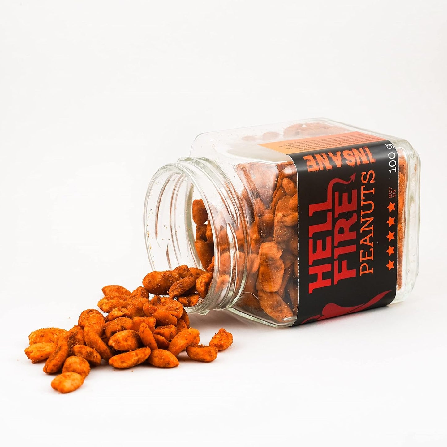 I LOVE SPICY Hellfire Peanuts Insane 100g Carolina Reaper Cacahuètes Super Épicées Snacks Salés; Piquant 5/5