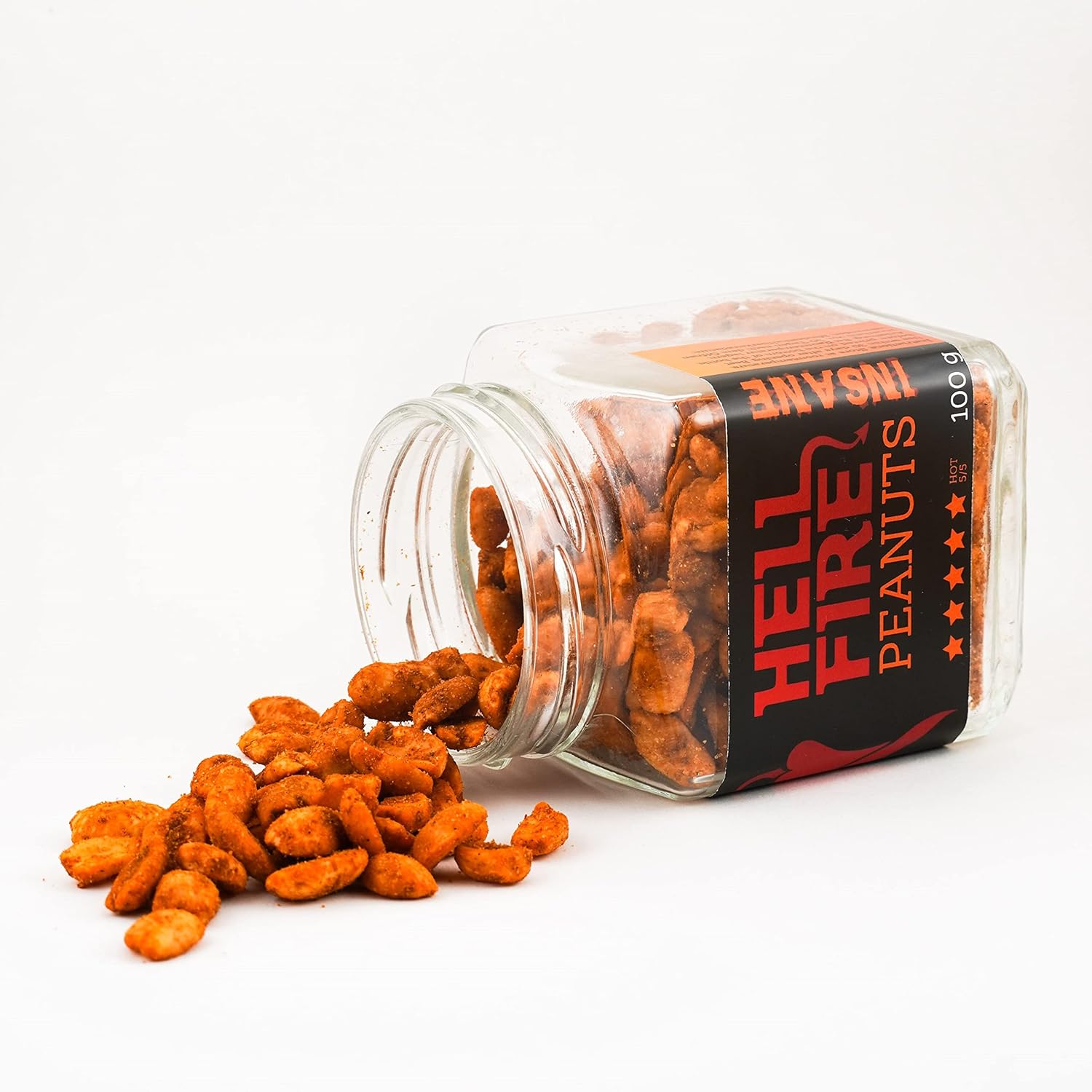 I LOVE SPICY Hellfire Peanuts Insane 100g Carolina Reaper Cacahuètes Super Épicées Snacks Salés; Piquant 5/5