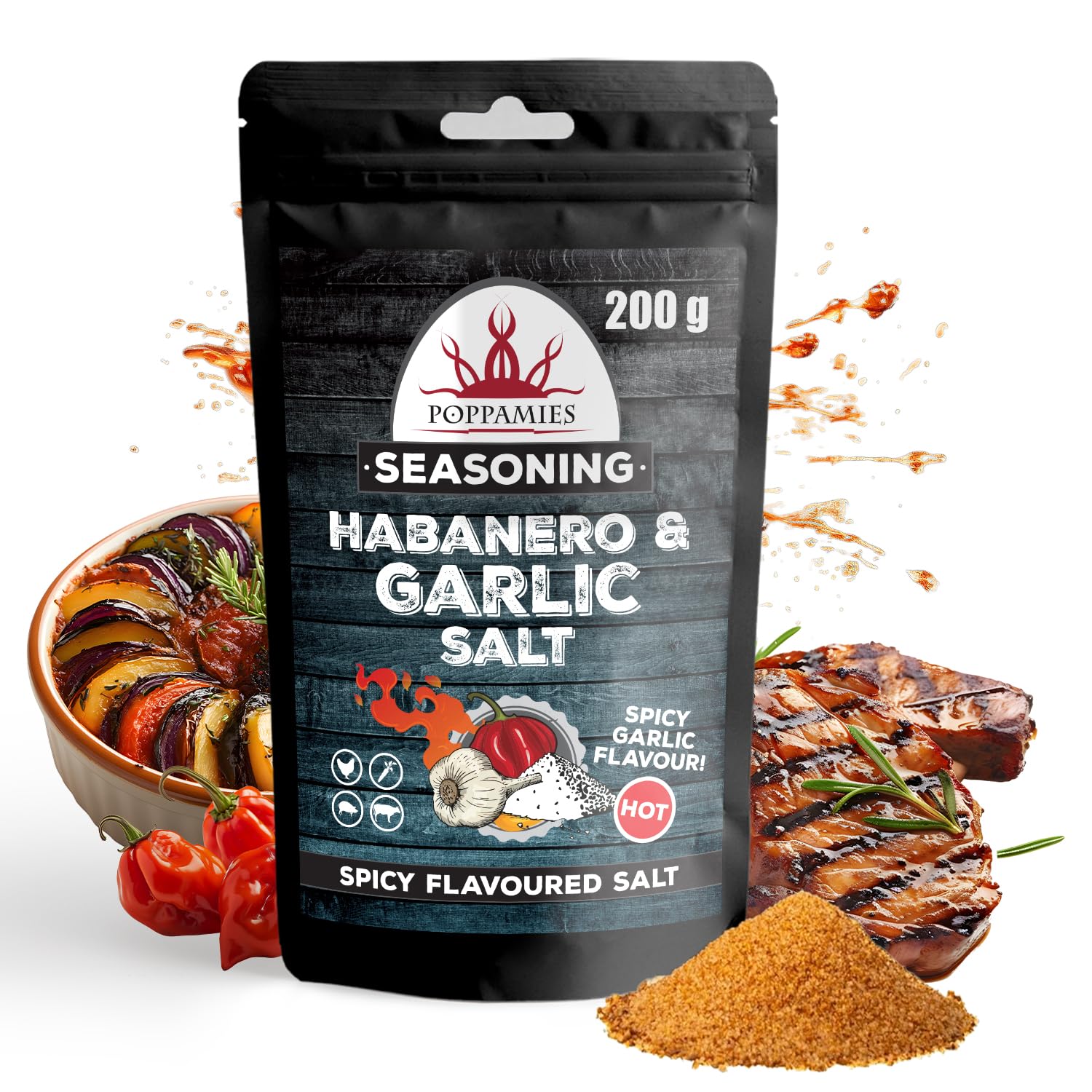 Poppamies Louisiana Cajun BBQ Rub - Assaisonnement BBQ 100% Naturel - Marinade Sèche & Épices. Particulièrement adapté pour le poulet et les fruits de mer - Idéal au Grill au Four -Grand Format (200g)