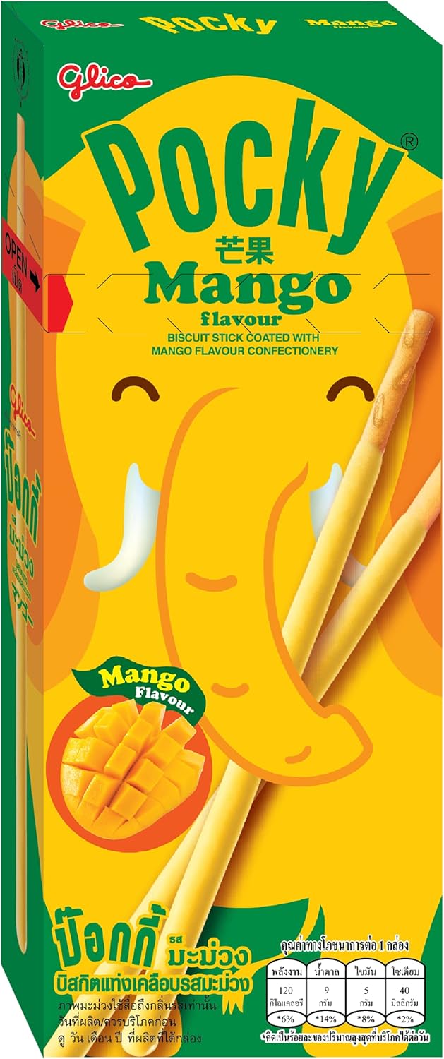 Pocky HAPPY PACK (6 packs) - Chocolat, Biscuit & Crème, Fraise, Mangue, Banane, Thé Vert Matcha