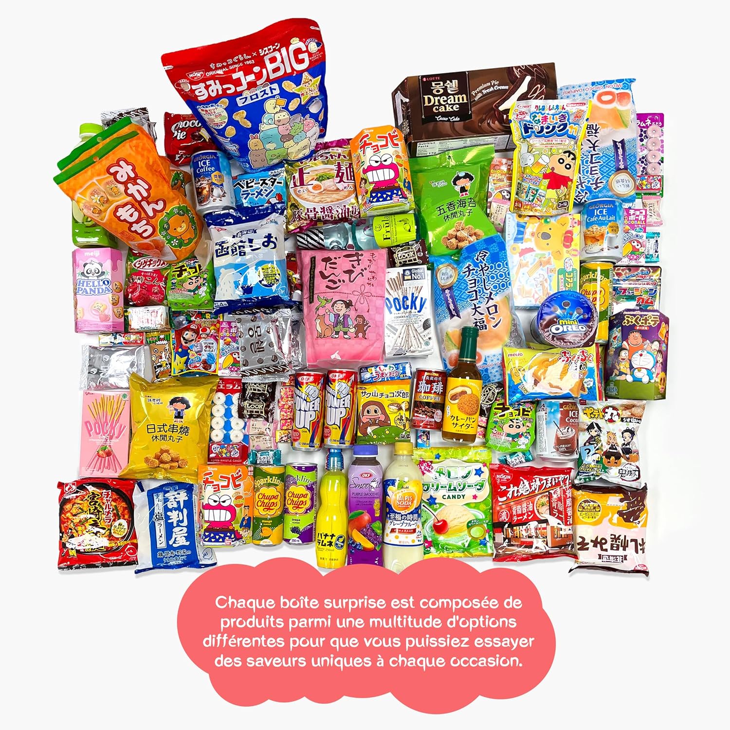 JAPON MARKET - JapanBox Premium: Dagashi - Box Bonbon Japonais - Coffret Japon Avec 20 U. Bonbon Japonais, Snack, Ramen, Chocolat, Biscuits ShinChan Et Boisson - Pack Idéal Cadeau Japonais Original