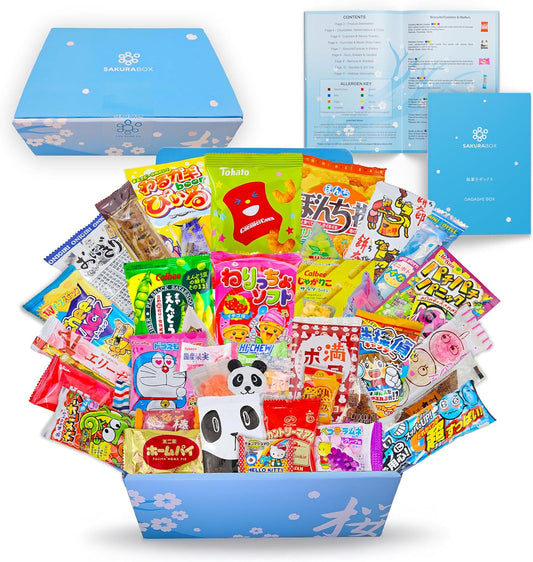 Assortiment de boîtes de bonbons japonaises et brochure anglaise 40 collations et bonbons Dagashi, gomme, bonbons gélifiés, ramune