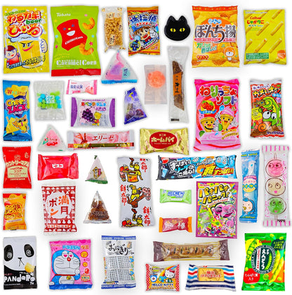 Assortiment de boîtes de bonbons japonaises et brochure anglaise 40 collations et bonbons Dagashi, gomme, bonbons gélifiés, ramune