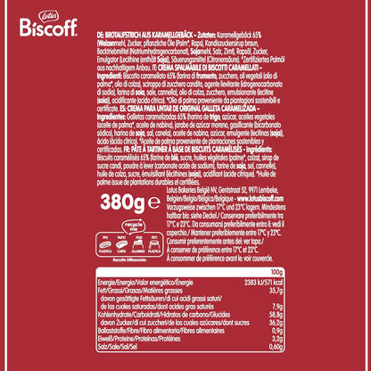 Lotus Biscoff | Biscoff Pâte à Tartiner | Crunchy | Vegan | Sans Fruits à Coque | Sans Colorant ni Arômes Artificiels | Pot PET | 380g